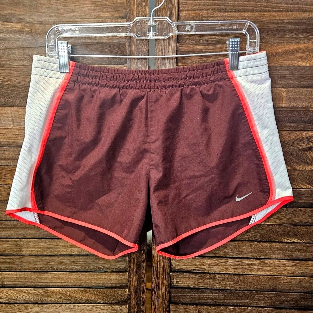 Nike Dri-Fit Running Shorts Wmn S Burgundy Lined Mesh Athletic #859